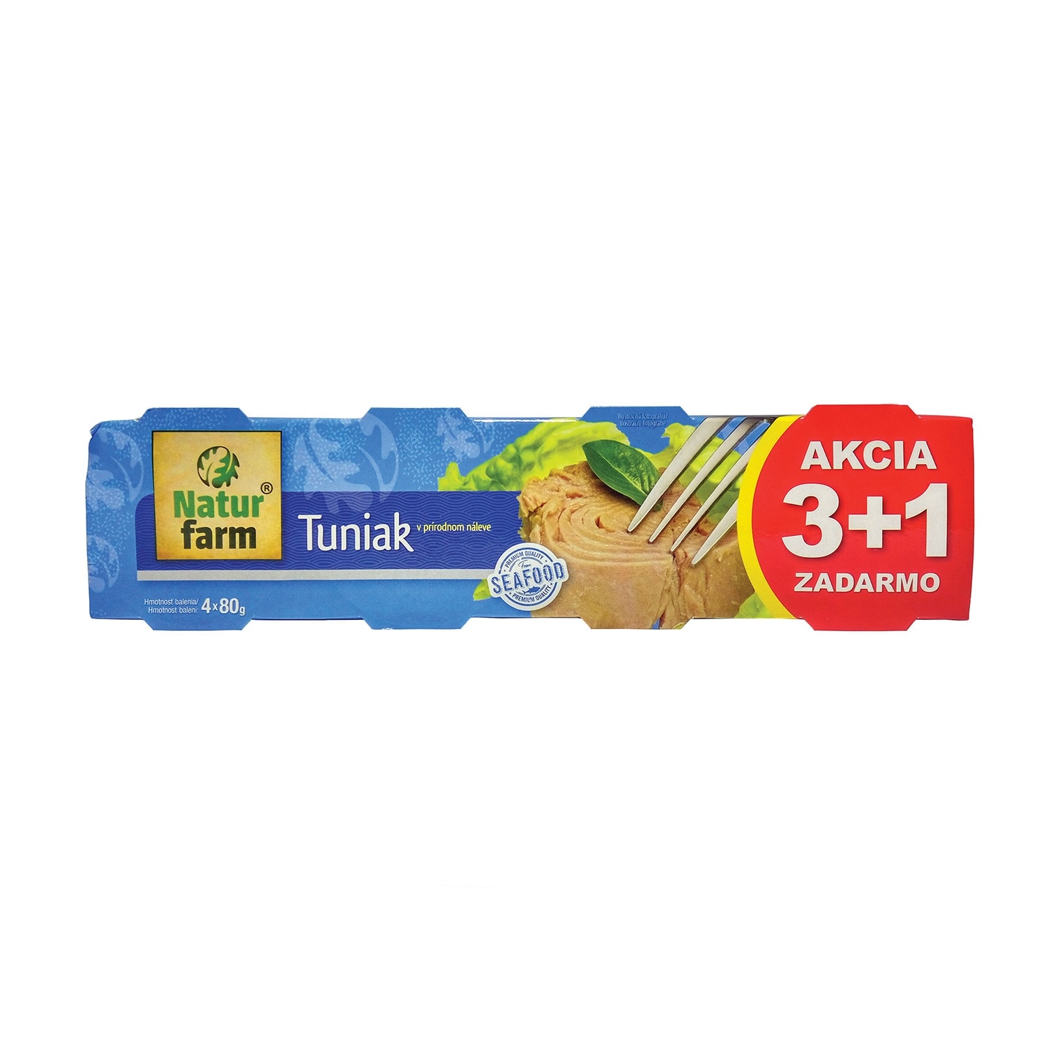 Natur farm Tuňák kousky ve vlastní šťávě (3+1) 4x80 g 