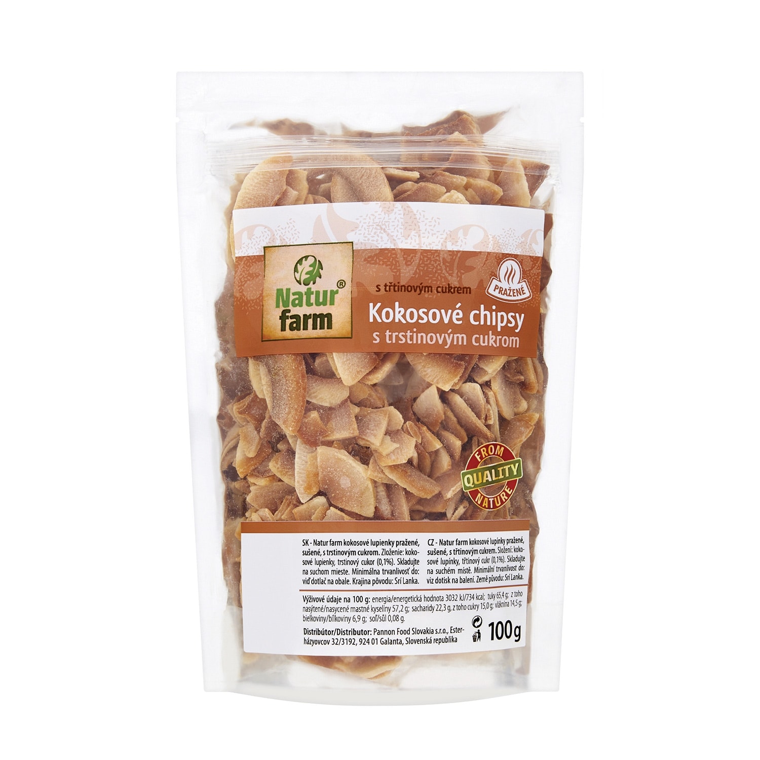 Natur farm Kokosové chipsy s třtinovým cukrem 100 g
