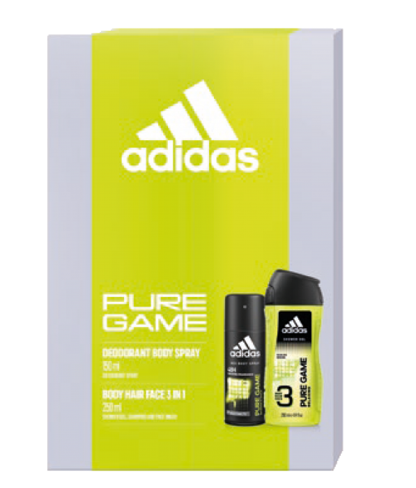 Adidas Pure Game Dárková Sada pro muže - deodorant ve spreji 150 ml + sprchový gel 250 ml