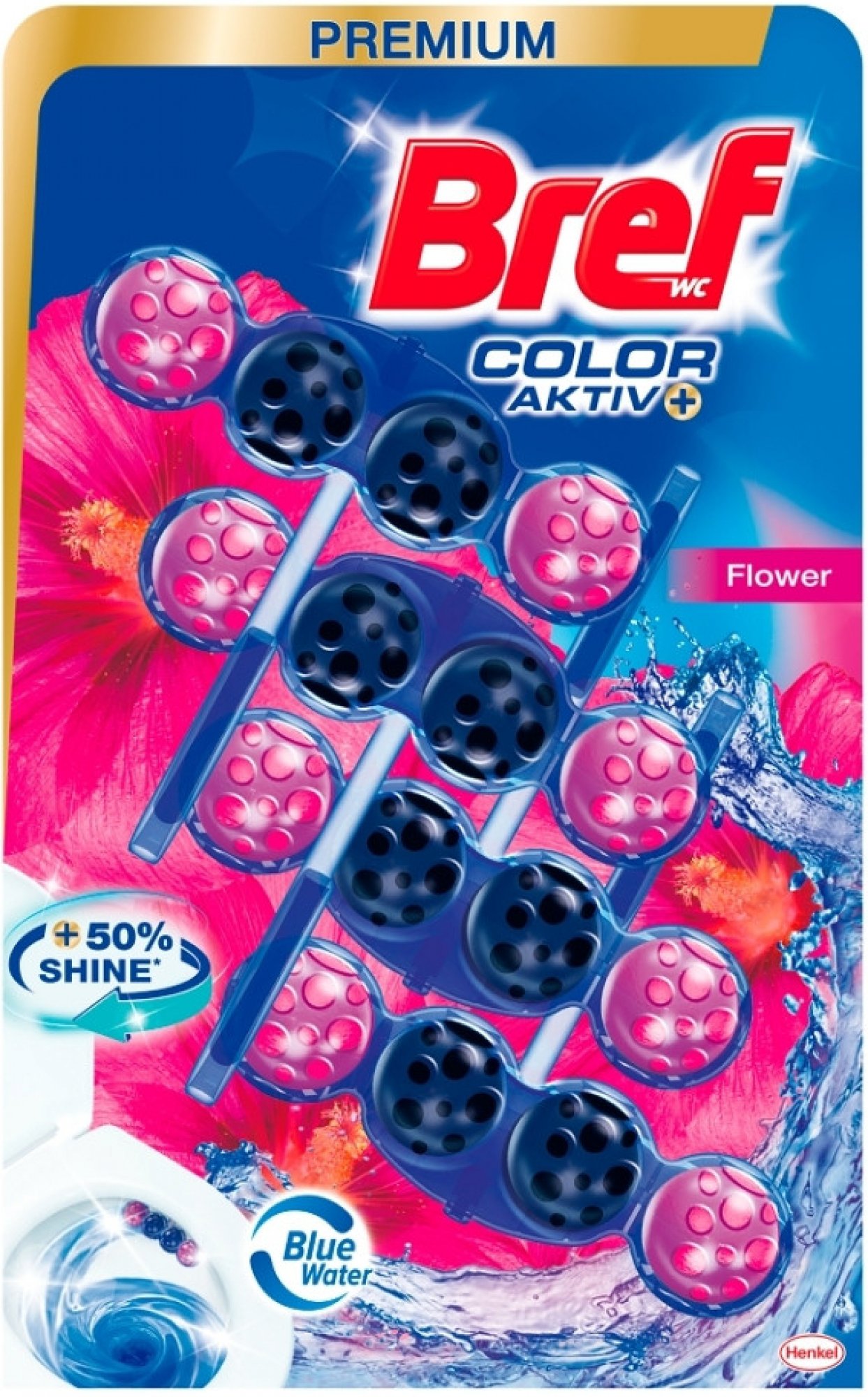 Bref Power Aktiv Quattro WC bloky Flower 4 x 50 g