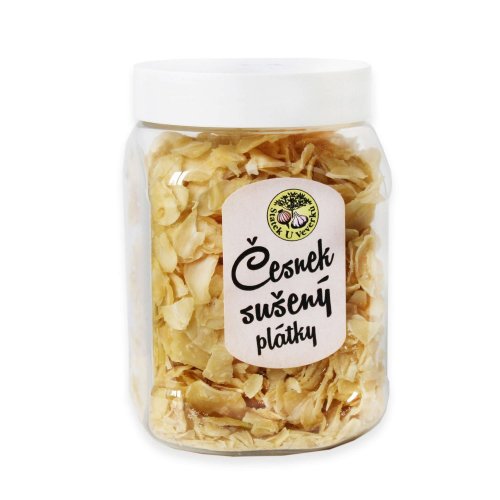 Česnek sušený plátky - 100 g - plastová dóza