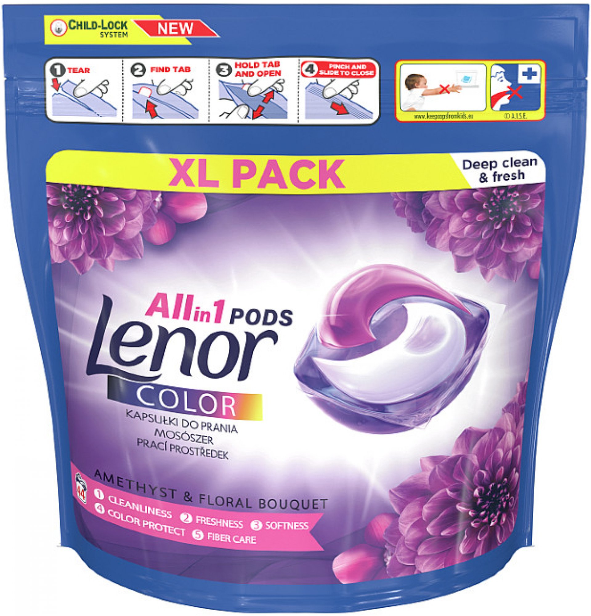 Lenor Amethyst Color All-in-1 Kapsle na praní 44 ks