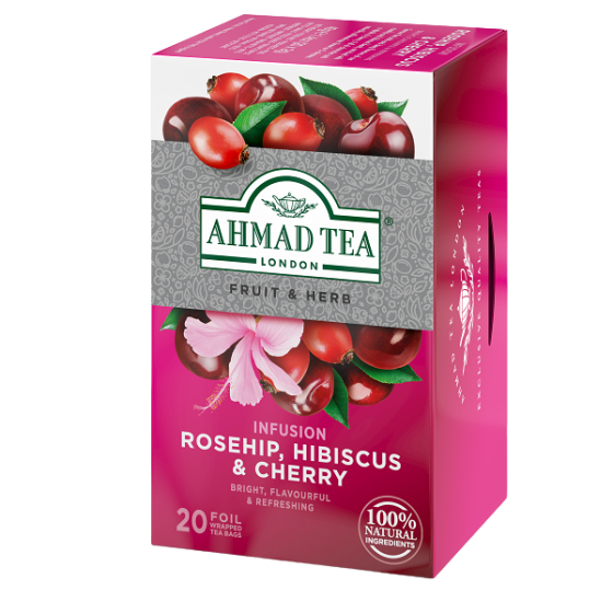 Ahmad Tea Rosehip Hibiscus and Cherry tea alupack 20 sáčků