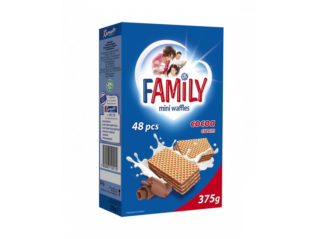 Bulharsko FAMILY mini oplatky - kakaové 375 g