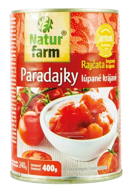 Natur Farm rajčata krájená loupaná 400g