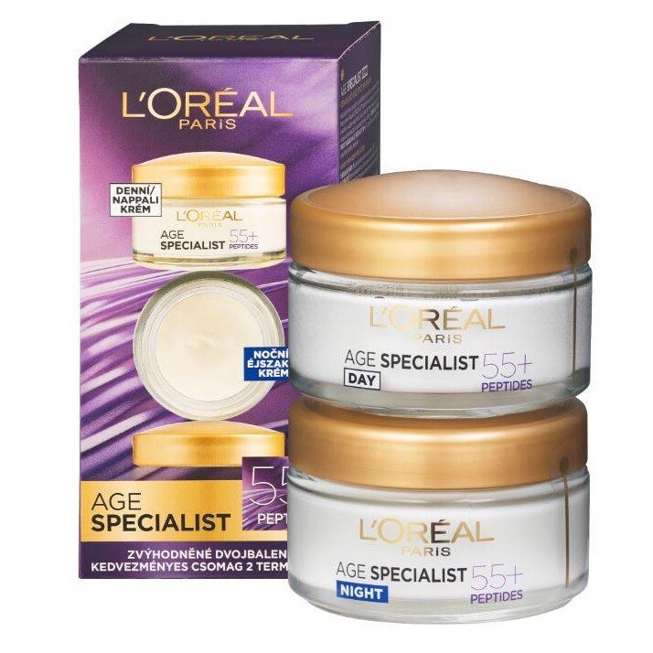 L'Oréal Paris Age Specialist 55+ sada denního a nočního krému 2 x 50 ml dárková sada